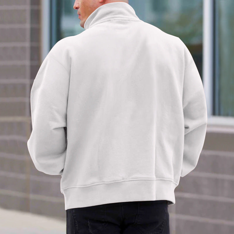 Men's Autumn And Winter Fleece-lined Long Sleeve Tops