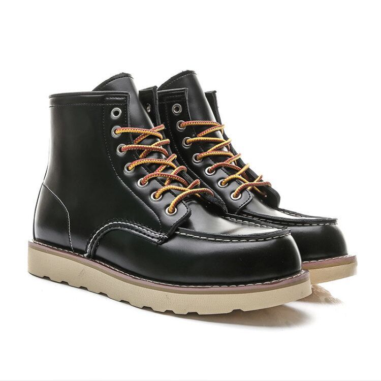 Men's Casual Lace-up Tooling Leather High-top Martin Boots