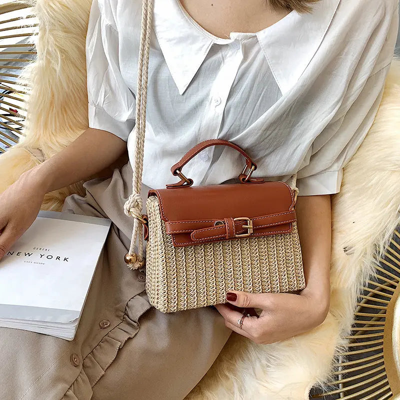 Fashion style shoulder bag women straw woven bag - Season Prestige