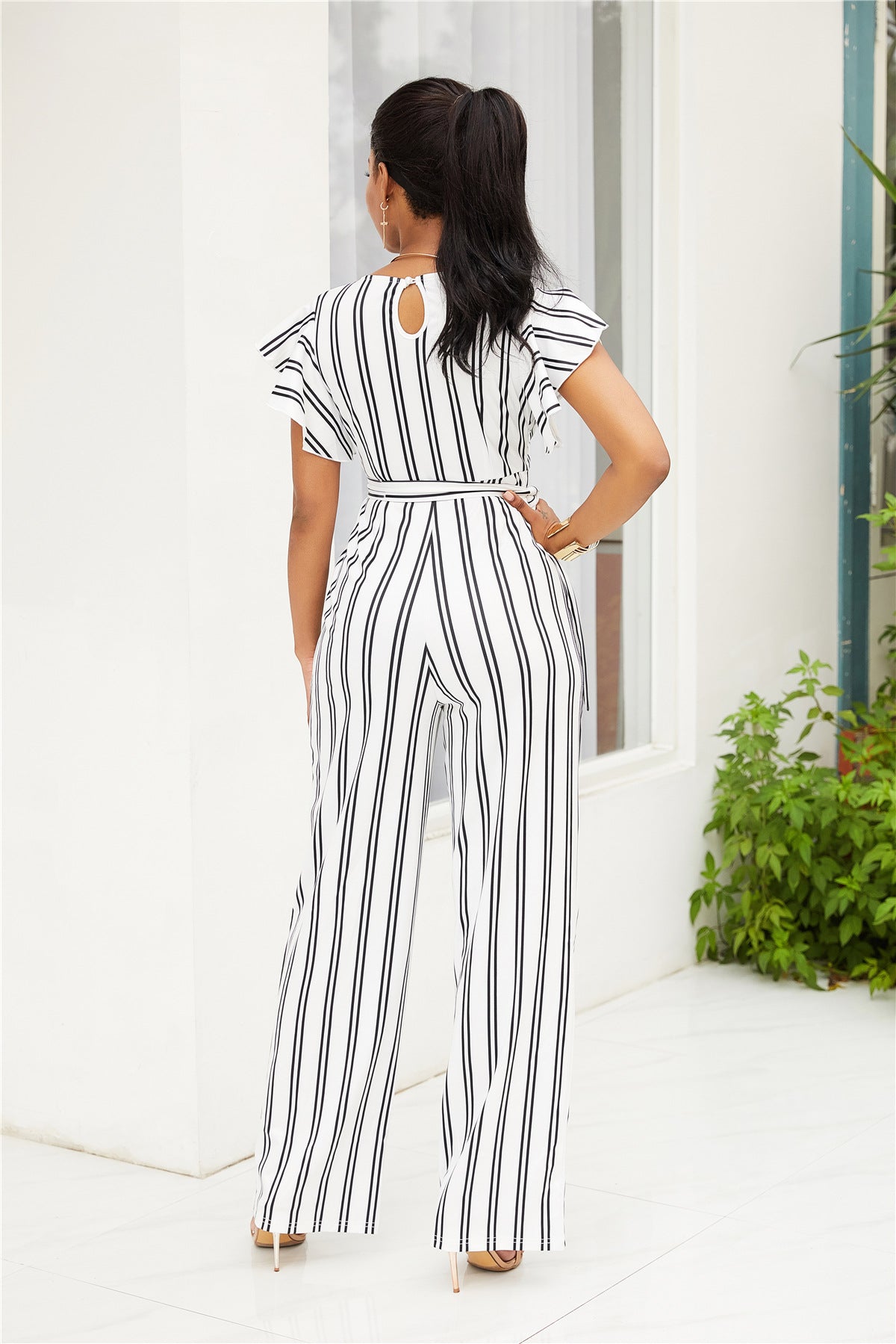 Two-color Fashion Women's Clothing With Black And White Stripe Season Prestige
