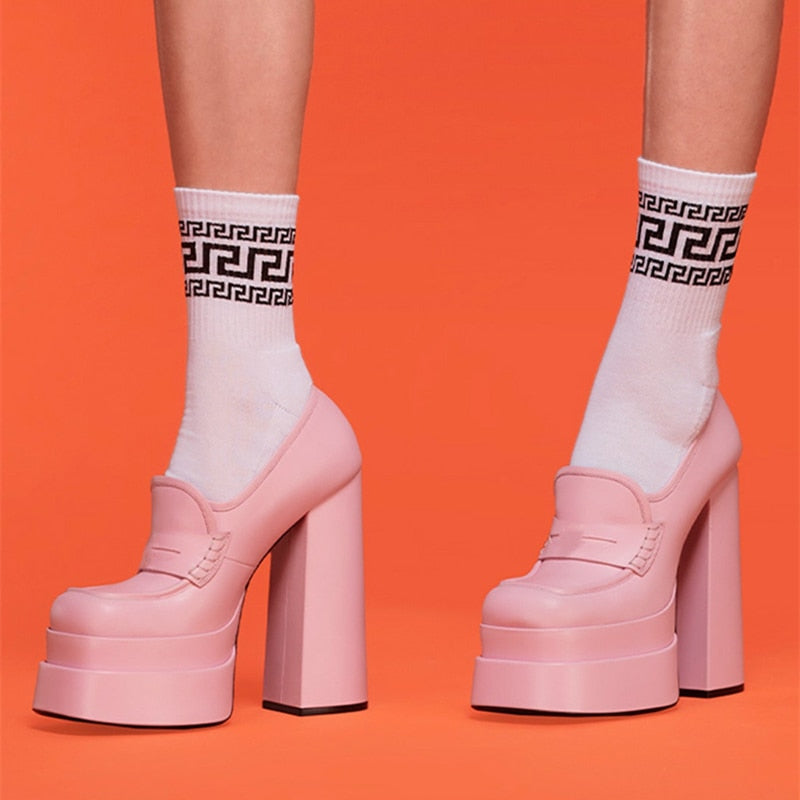 Women's High Heels Leather Platform Shoes eprolo