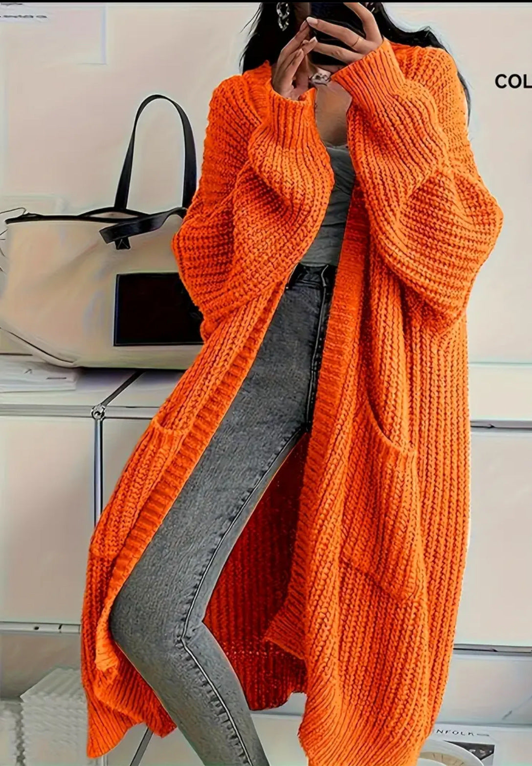 Free Style Loose Thick Knitted Coat For Women