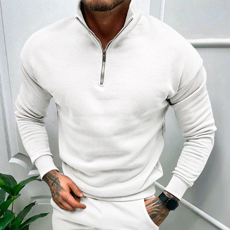 Men's Autumn And Winter Fleece-lined Long Sleeve Tops