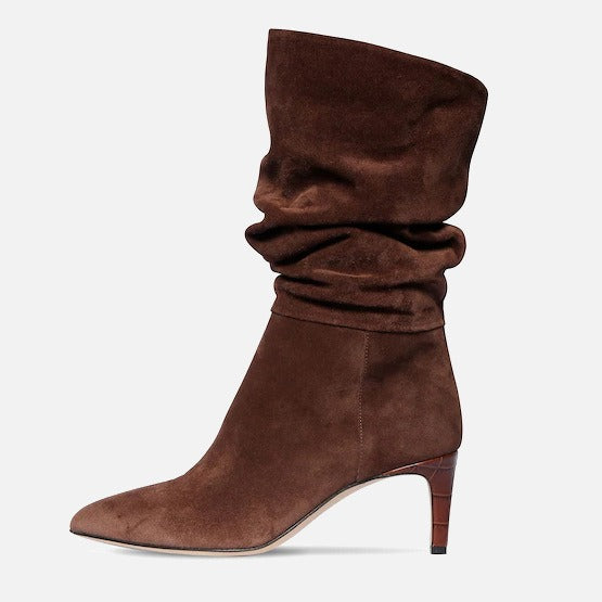 women medium heels pointed toe elastic ankle boots season prestige