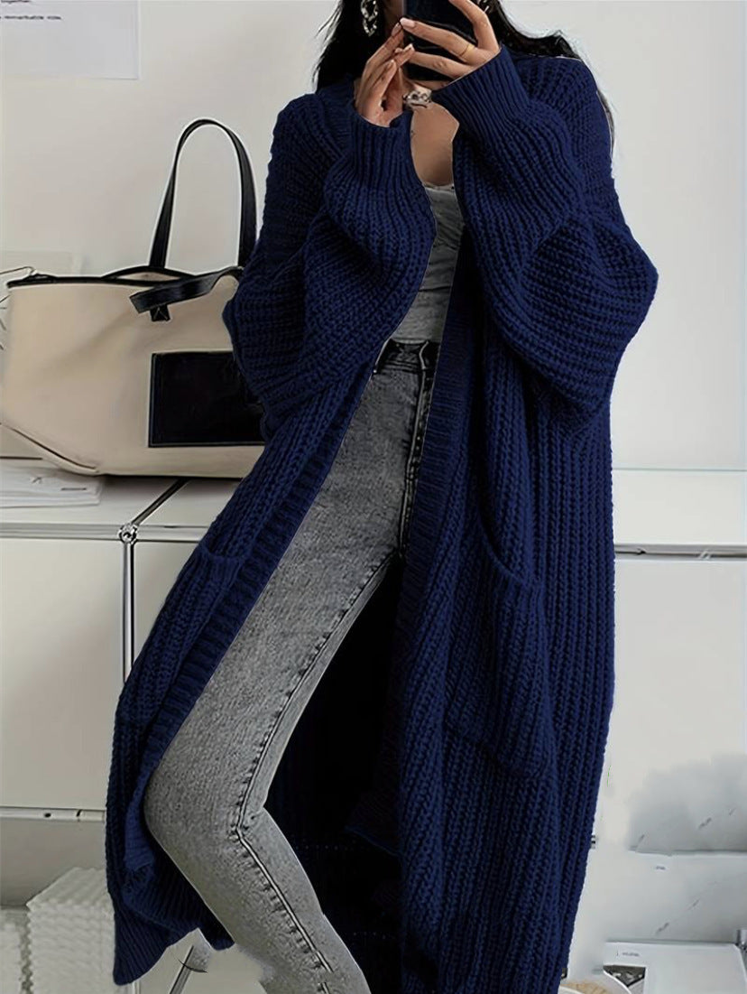 Free Style Loose Thick Knitted Coat For Women