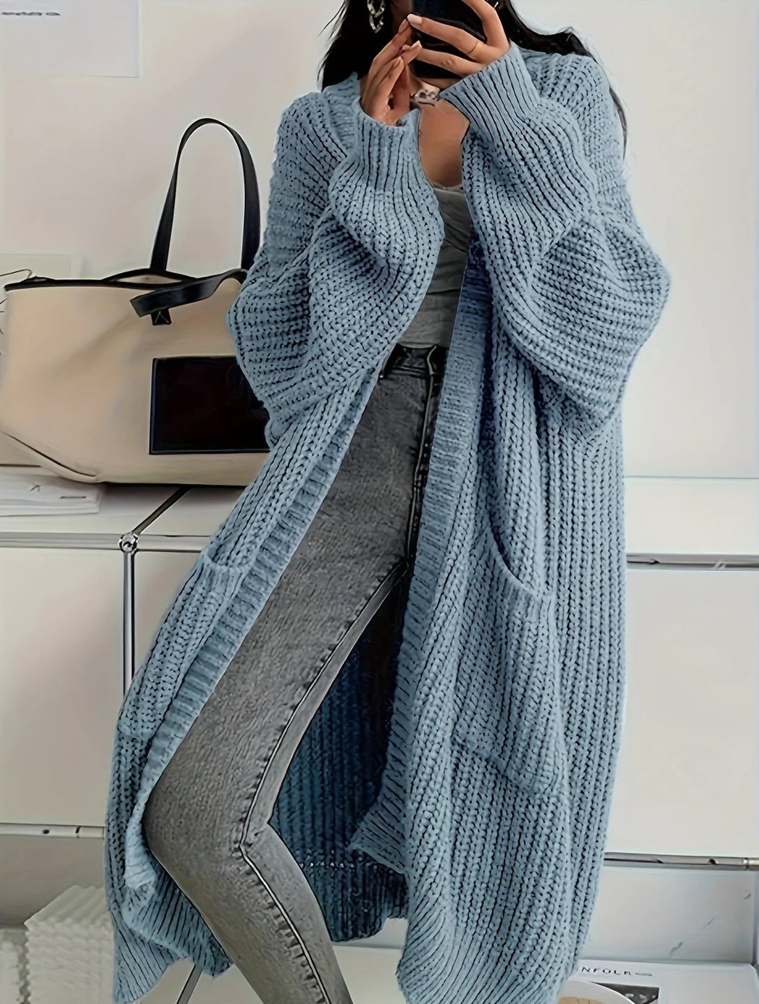 Free Style Loose Thick Knitted Coat For Women