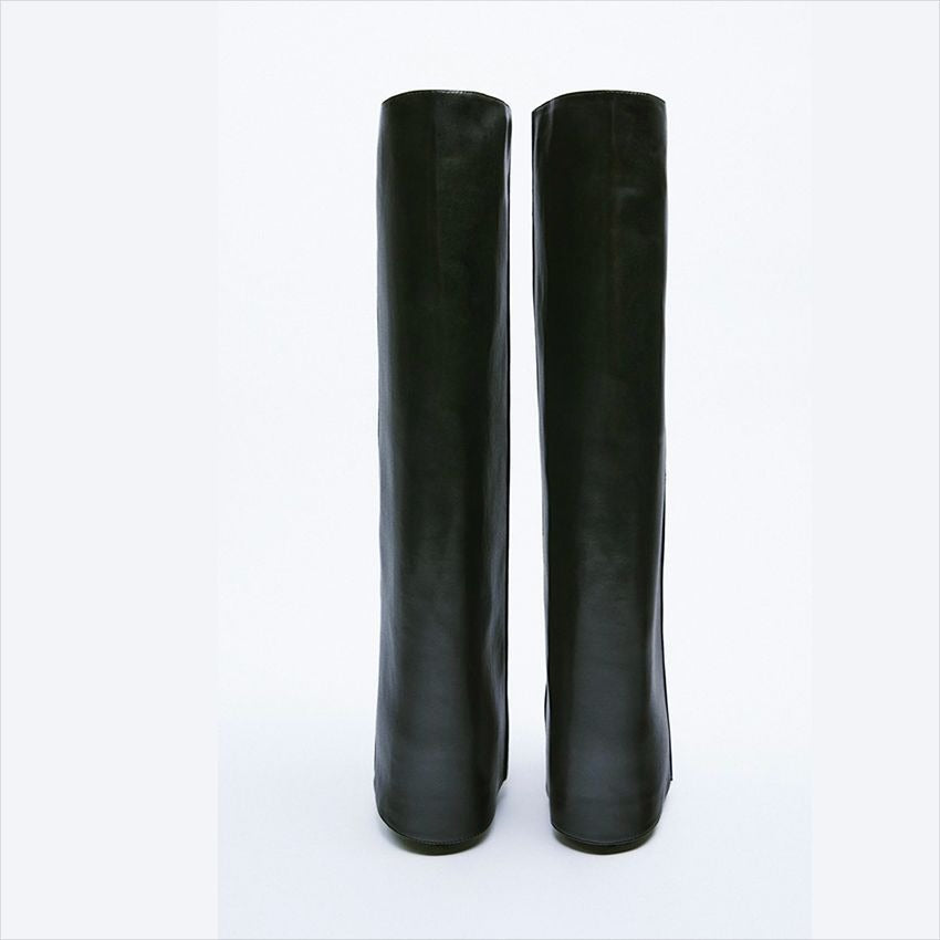 Knee High Women High Heel Boots Pointed Toe Platforms Boots season prestige