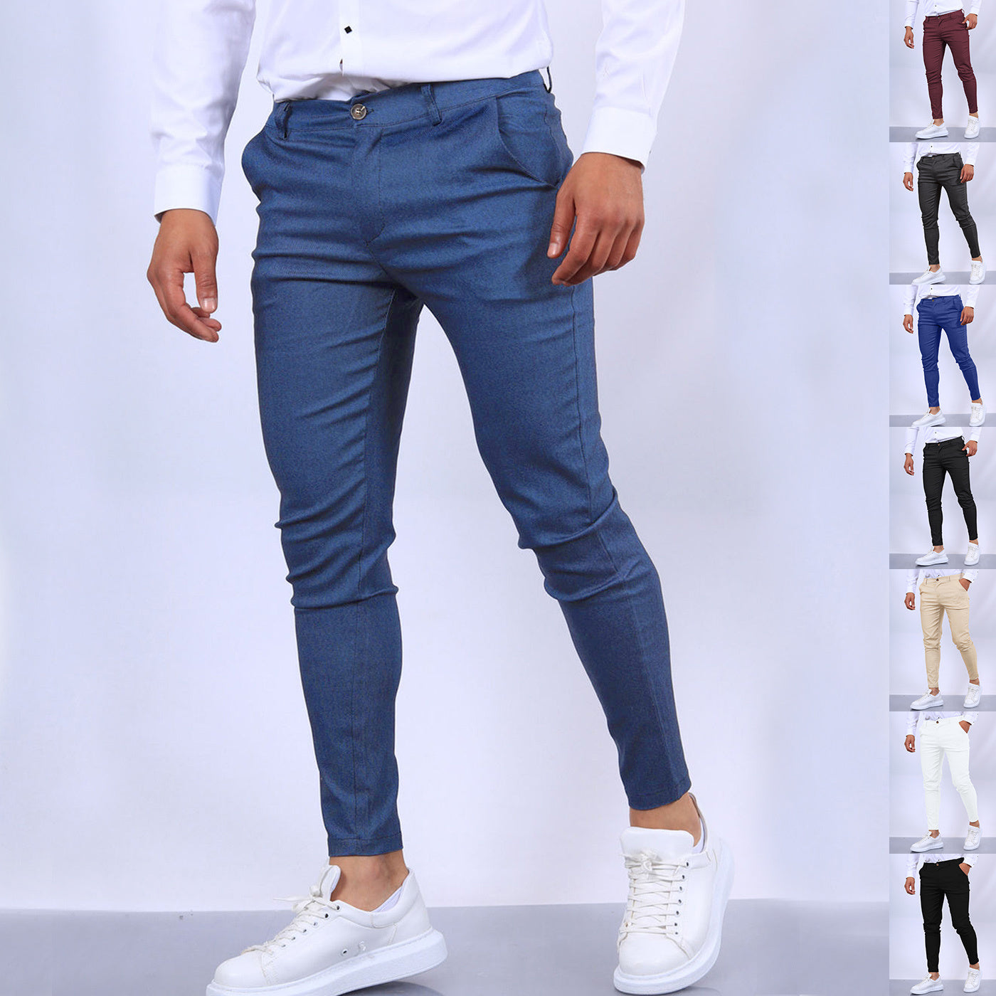 Slim Button Office Long Pencil Pants For Men