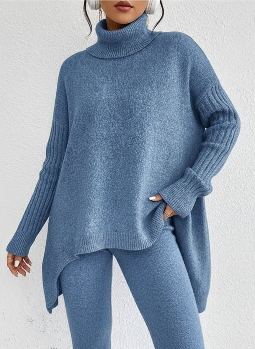 Women's Winter Loose Long Sleeve Knitted Turtleneck Sweater