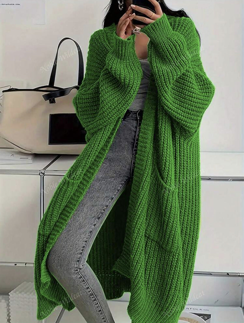 Free Style Loose Thick Knitted Coat For Women