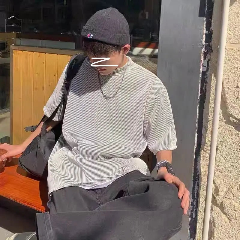 Men's Half Turtleneck Oversize T-shirt - Season Prestige