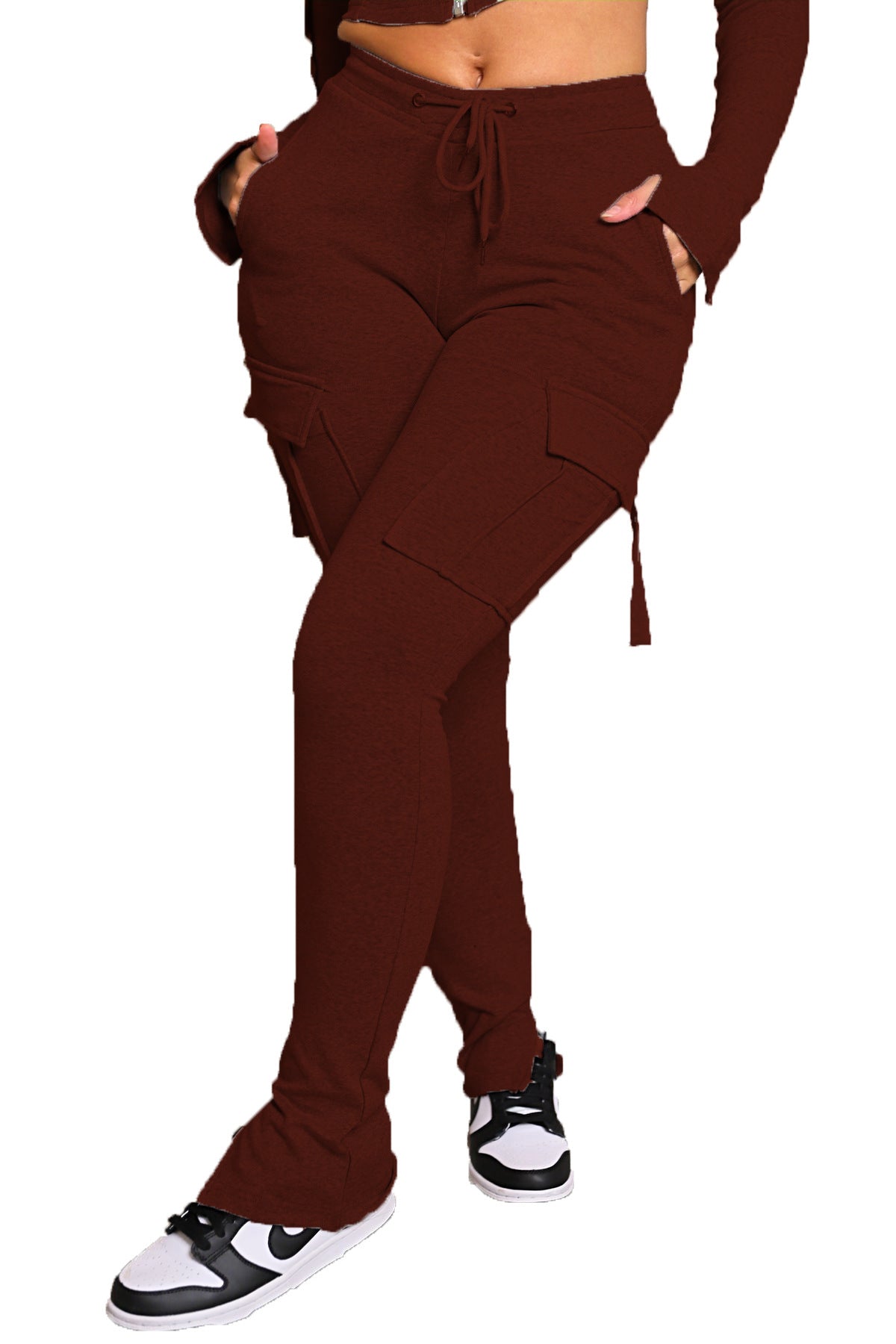 Cargo Pants With Pockets Wide Leg Straight Trousers For Women