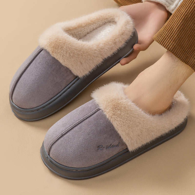 Women Men Non-slip Soft Slides Indoor Fluffy Home Cotton Shoes