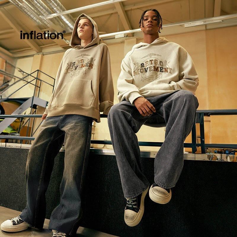 Washed Cut Wide Leg Jeans For Men