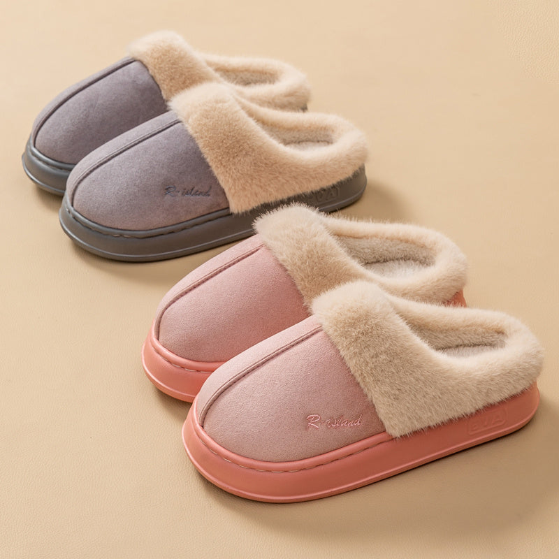 Women Men Non-slip Soft Slides Indoor Fluffy Home Cotton Shoes