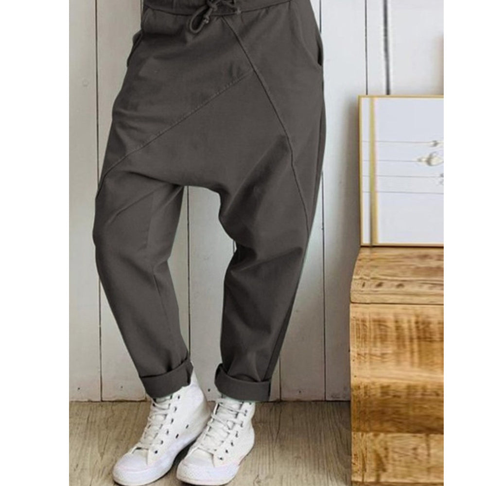 Women's Drawstring Cotton Harem Pants