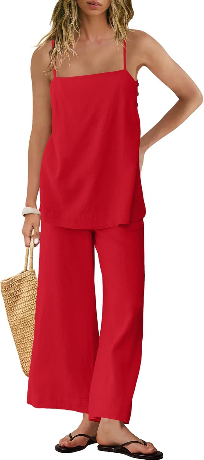 Women’s Spaghetti-Strap & Wide-Leg Set|Season Predtige