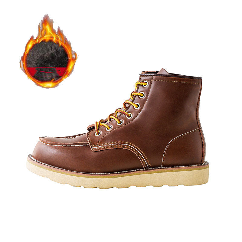 Men's Casual Lace-up Tooling Leather High-top Martin Boots