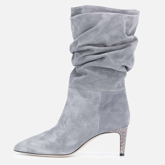 women medium heels pointed toe elastic ankle boots season prestige