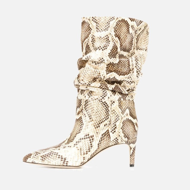 women medium heels pointed toe elastic ankle boots season prestige