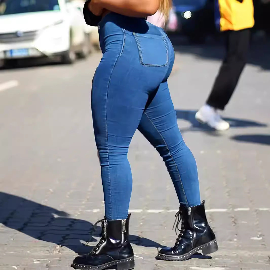 Women's Skinny Fit Denim Jeans Ladies High Waist Pencil Pants