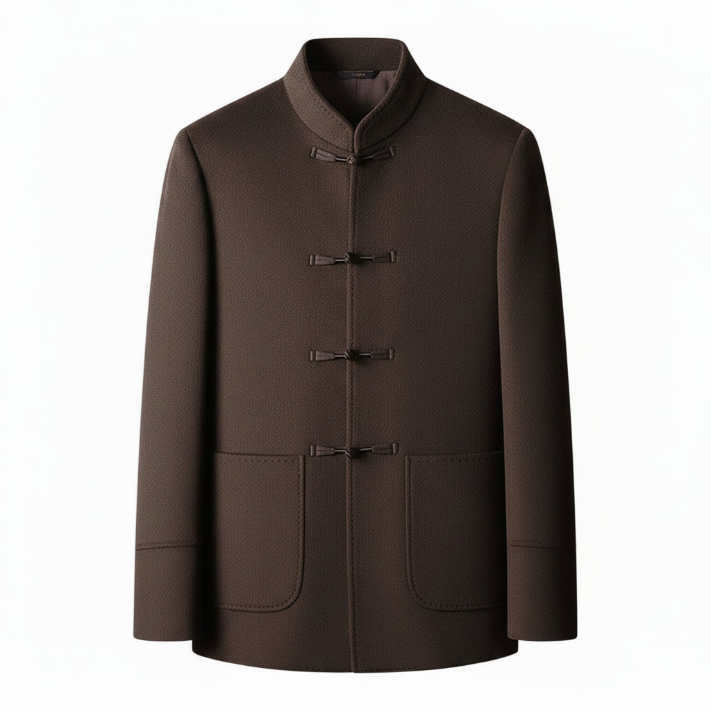 Prestige Men's Heavyweight Tailored Wool Mandarin Jacket in 70 percent premium natural sheep wool by Season Prestige