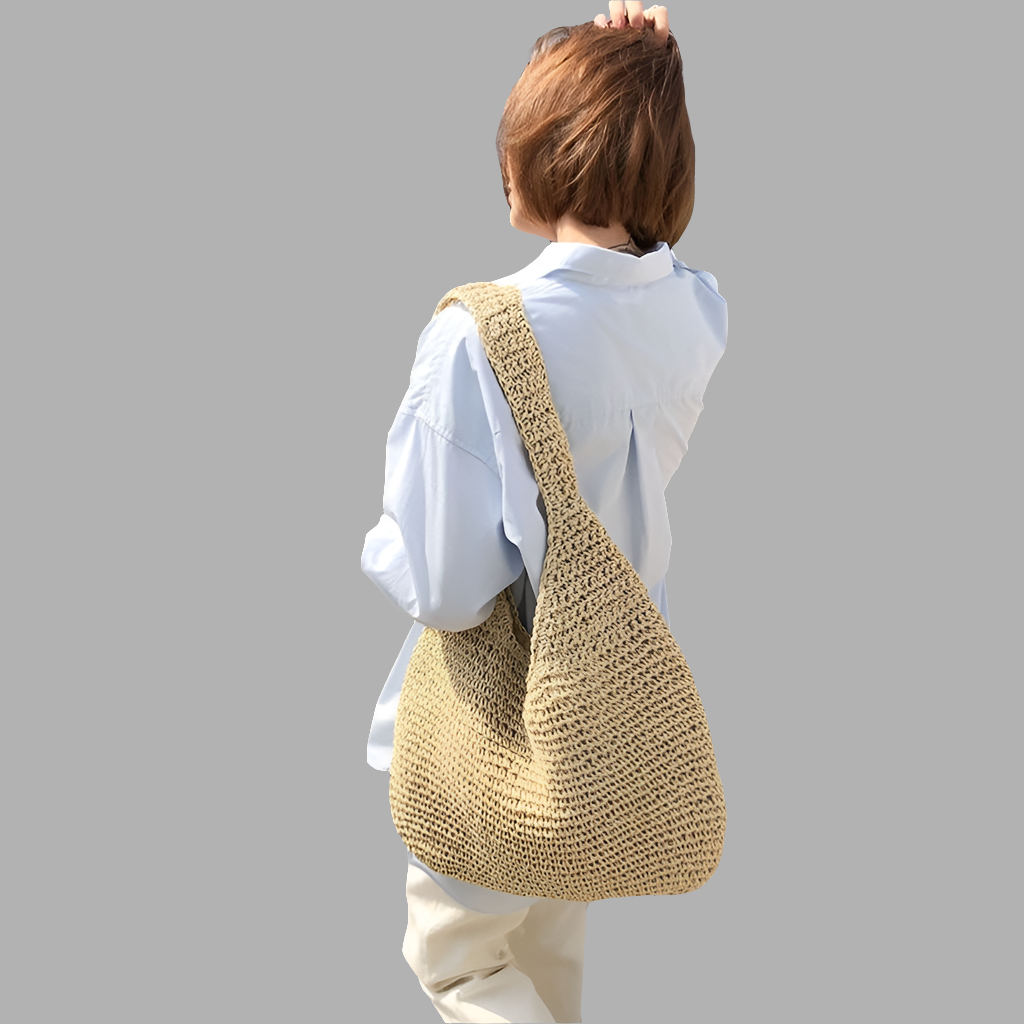 Ladies Holiday Straw Shoulder Bag