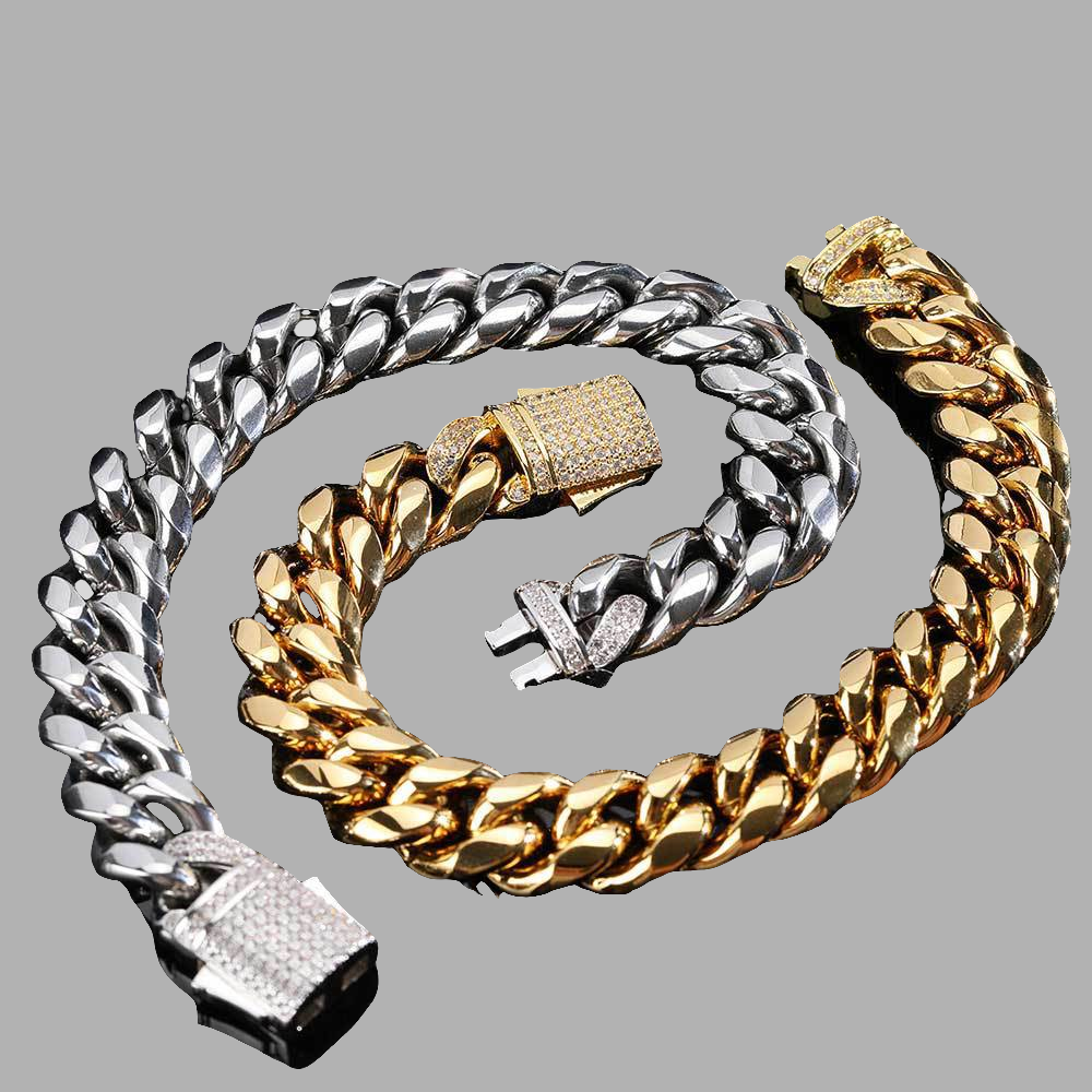 Season Prestige Men's 18k Gold Geometric Titanium Bracelet