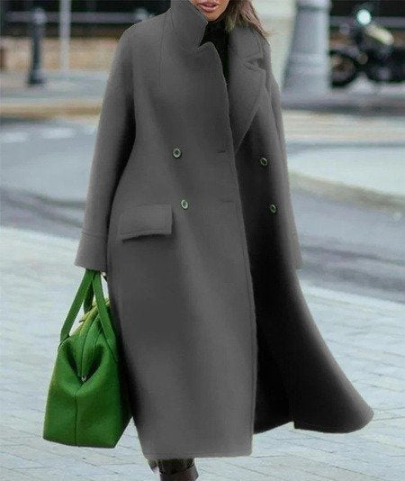 Women's Long Woolen Temperament Commuting Coat