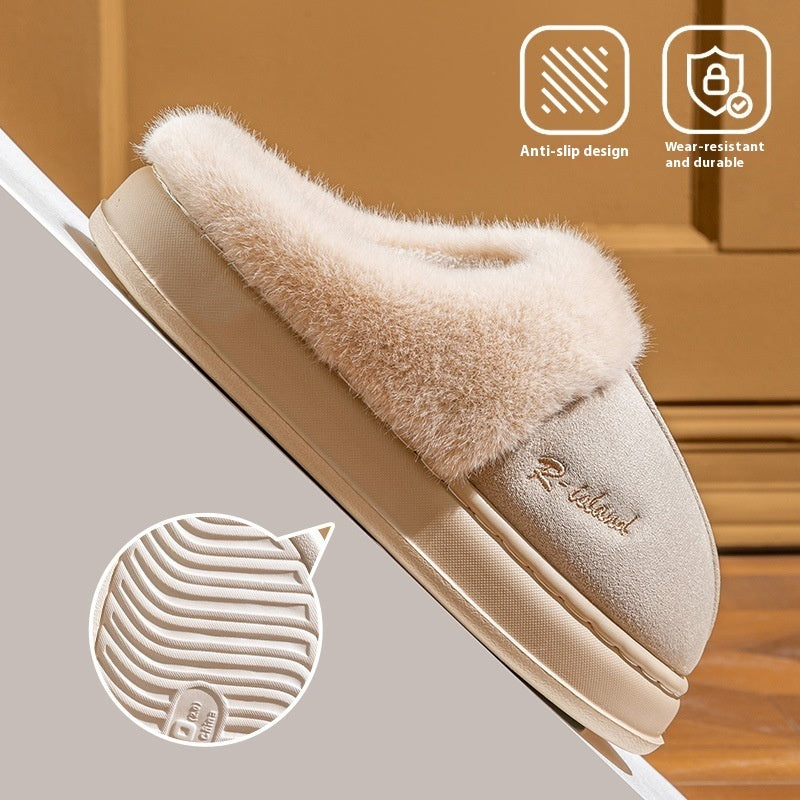 Women Men Non-slip Soft Slides Indoor Fluffy Home Cotton Shoes