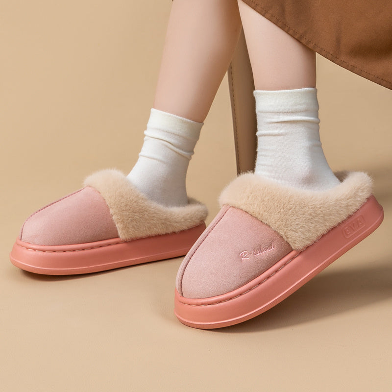Women Men Non-slip Soft Slides Indoor Fluffy Home Cotton Shoes