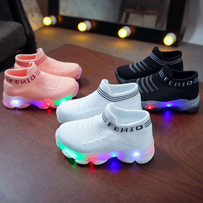 Kids Sneakers Children Baby Girls Boys Shoes Infant Light Up Shoes Season Prestige