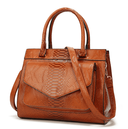 "LuxeGlam Monogram Tote" Women Brown Handbags Season Prestige