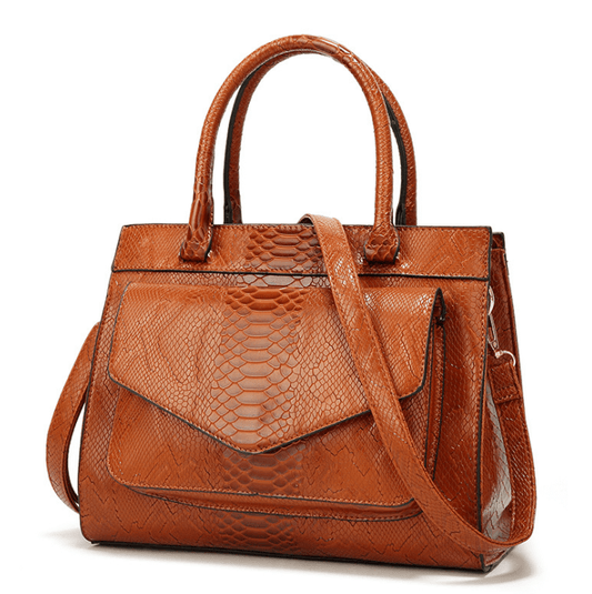"LuxeGlam Monogram Tote" Women Brown Handbags Season Prestige