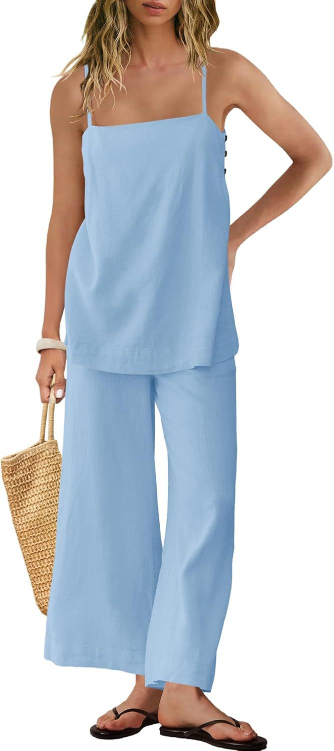 Women’s Spaghetti-Strap & Wide-Leg Set|Season Predtige
