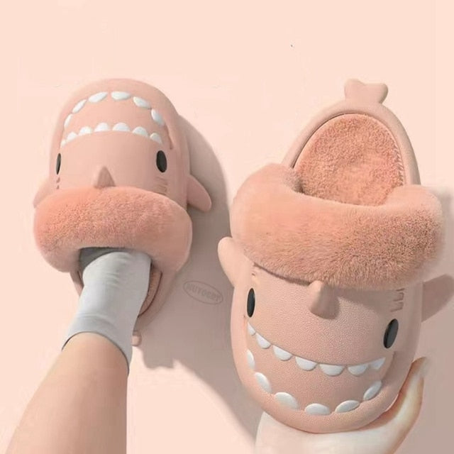 Non-Slip Furry Shark Slides Season Prestige