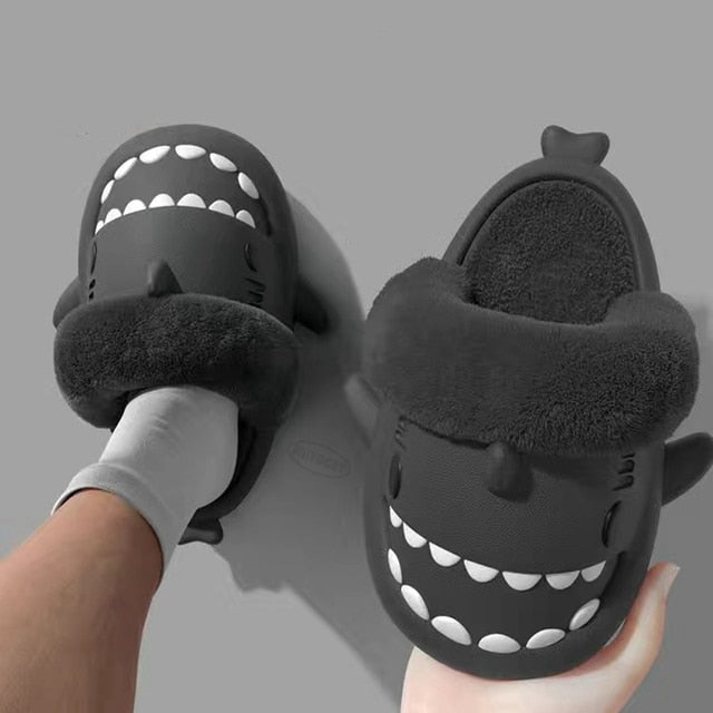 Non-Slip Furry Shark Slides Season Prestige