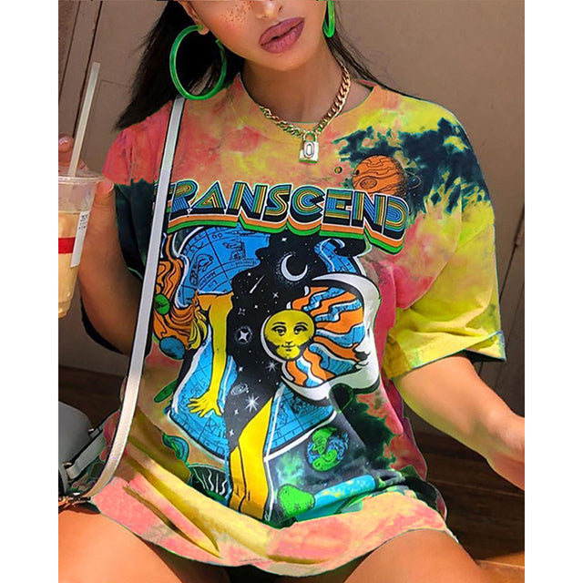 Women Oversize tie dye Summer T-shirt Season Prestige