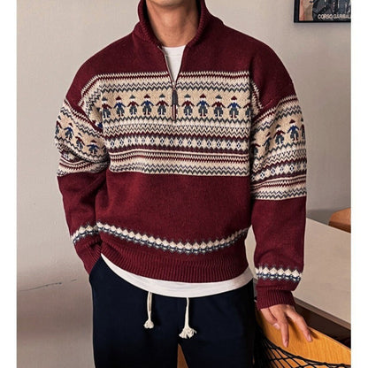 Mens Deer Plush All-matching Artistic Style Sweater