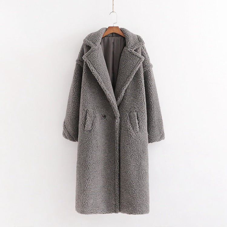 lamb wool coat  plush coat cotton coat for women season prestige