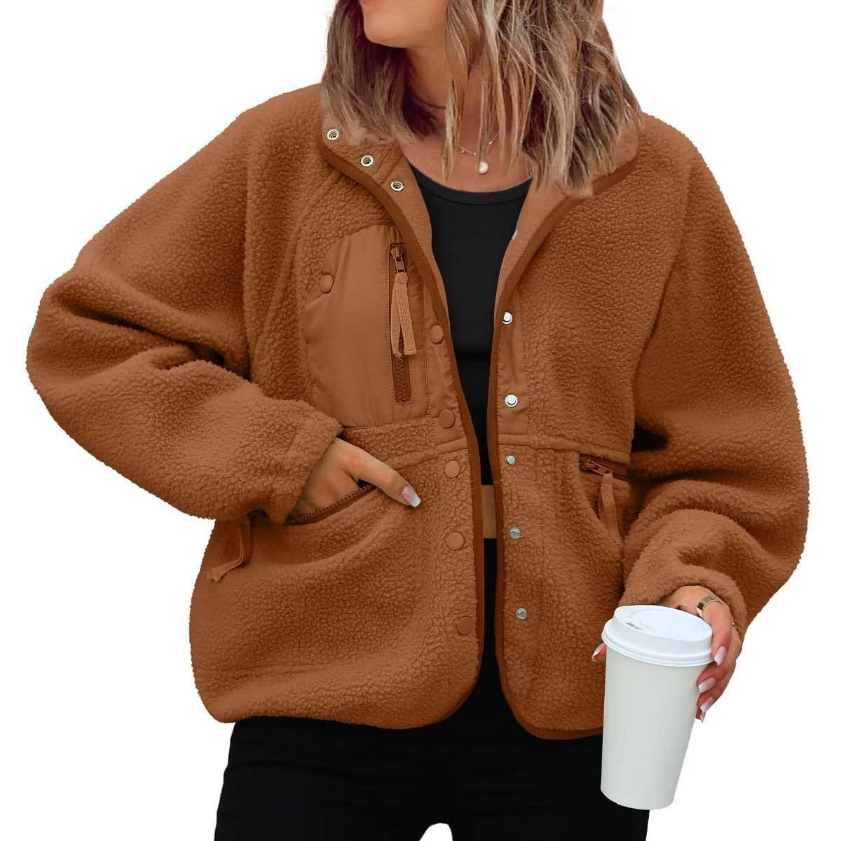 Sports Fleece And Leisure Sweater Jacket Top