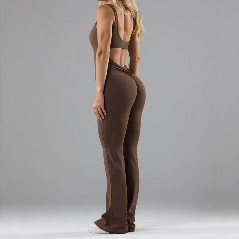 casual hollowed out seamless sports yoga slim fit jumpsuit for women Season Prestige