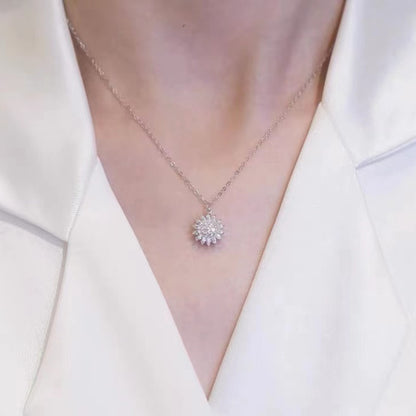 Sunflower Necklace with Diamonds Women Season Prestige