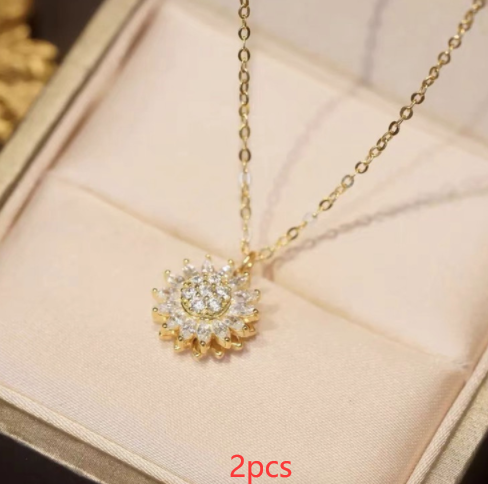 Sunflower Necklace with Diamonds Women Season Prestige