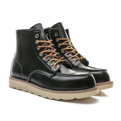 Men's Casual Lace-up Tooling Leather High-top Martin Boots