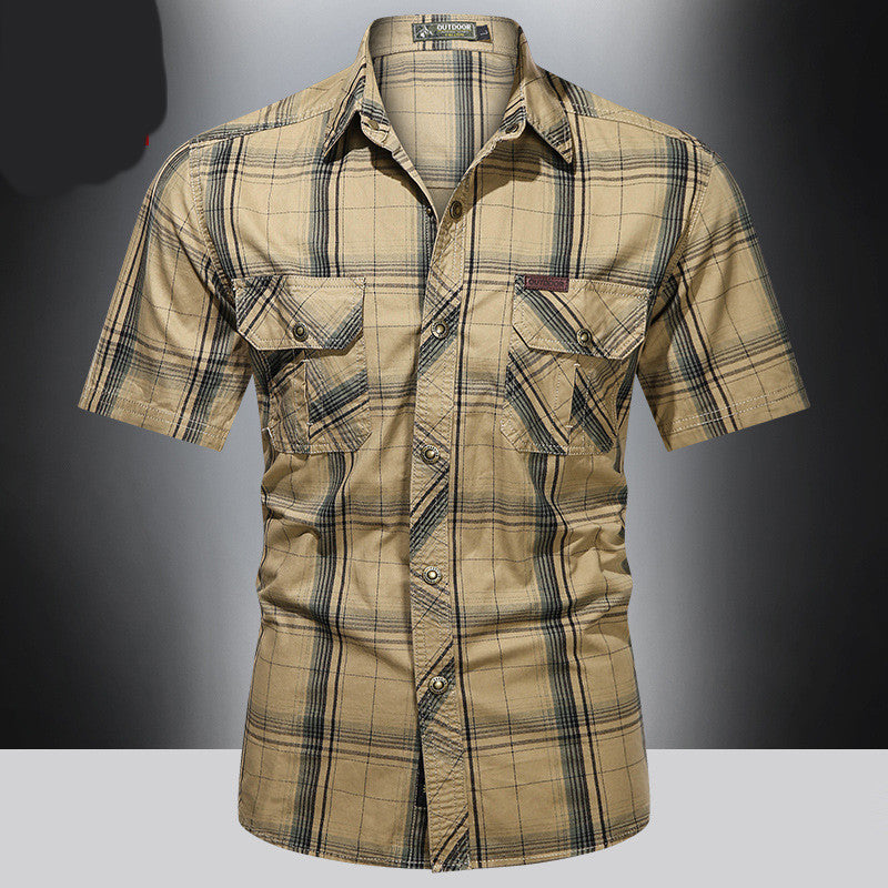 Short-sleeved Shirt Casual Men's Shirt Youth Summer Outfit Season Prestige