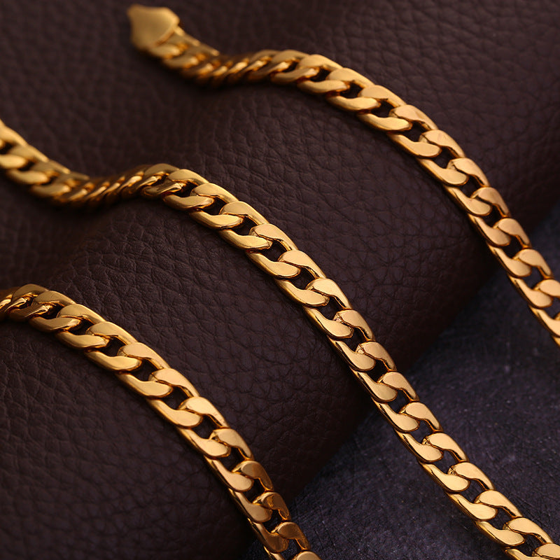 Mens NK 18K Gold Plated Chain Necklace