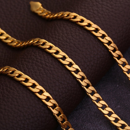 Mens NK 18K Gold Plated Chain Necklace