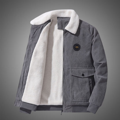 Loose Casual  Multi-pocket Corduroy Cotton-padded Jacket Men