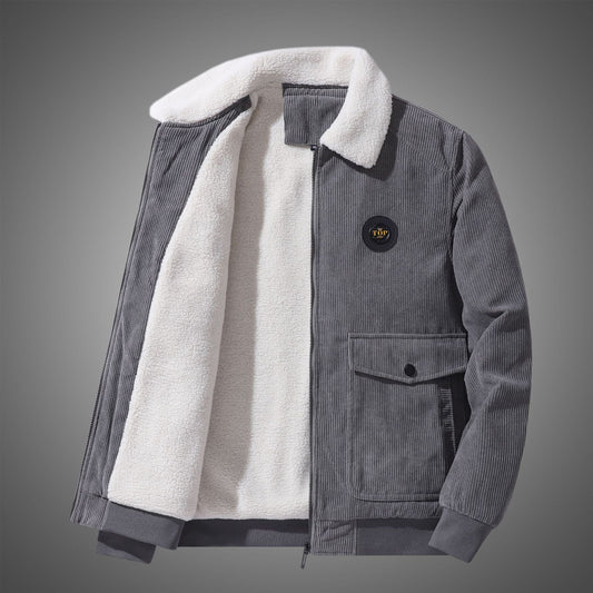 Loose Casual  Multi-pocket Corduroy Cotton-padded Jacket Men